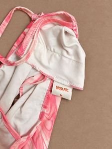 Urbanic Pink Marble Spagetti Crop Top