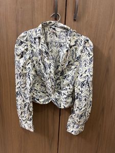 Stylish Printed Twist Front Blouse