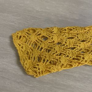 Vintage Crochet Mustard Yellow Cardigan