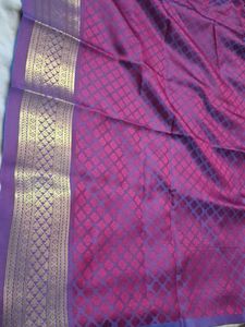 Elegant Purple &amp; Gold Saree blouse Piece