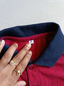 Red &amp; Navy Blue Polo T-Shirt
