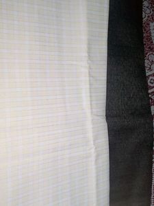 Vintage Plaid Fabric - Cream and White