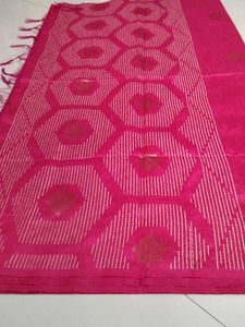 Pink silk cotton saree