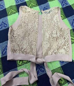 Pink Lace Crop Top