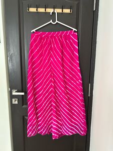 Pink Leheriya One shoulder Kurta Set