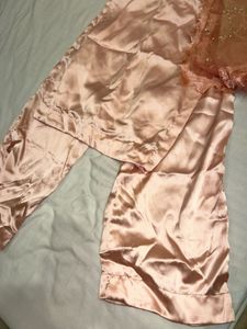 Peach Sequin Embellished Kurta set