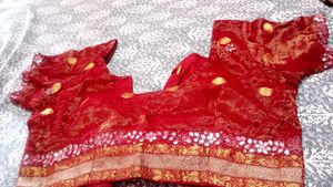 Stunning Red Brocade Blouse