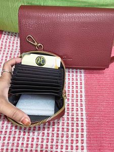 Chic Red Leather Wallet