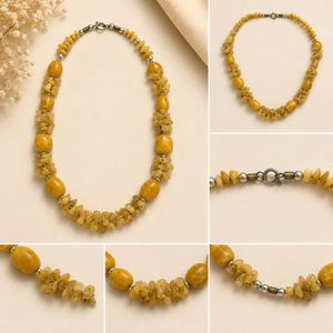 Unique Yellow Beaded Necklace