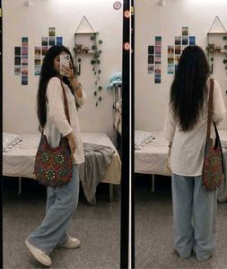 mirror work embroidery bag