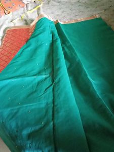 Elegant Teal &amp; Red Saree