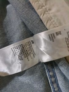 H&amp;M Cropped Denim Biker Jacket