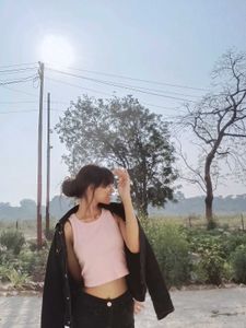 Cute Pink Ribbed Crop Tank Top