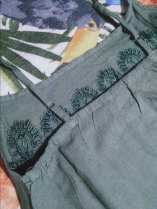 Green Lace Trim Cami Top
