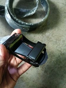 Black Leather Belt with Buckle