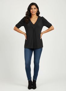Chic V-Neck Glitter Top
