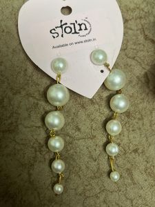 Elegant Pearl Drop Earrings moti work