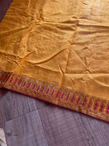 Elegant Orange Embroidered Saree