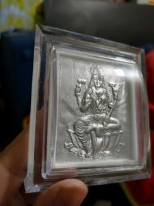 Ma Laxmi Silver 999 Statue 3d In Frame And Stand