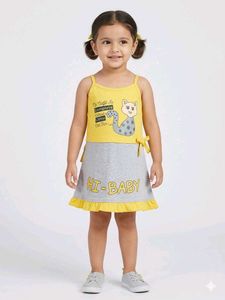 Cute Cat Print Baby Dress