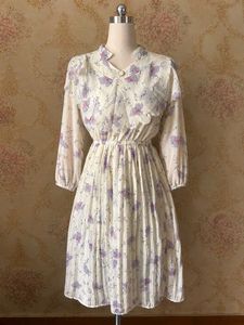 Floral Pleated Korean Midi