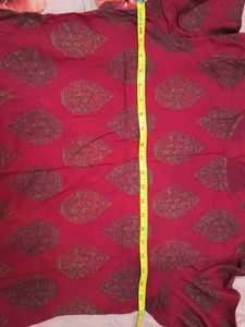 Red Kurti with Golden Print
