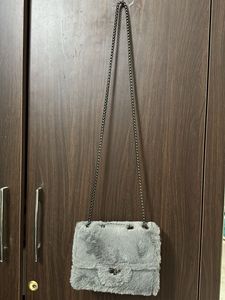 never used Fluffy Grey Shoulder Bag