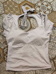 Light Purple Tie-Back Cropped Top