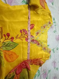 Yellow Floral Print Kurta