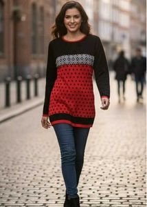 Red Polka Dot Long Sleeve Sweater
