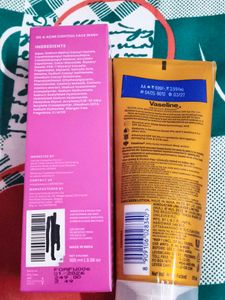 Foxtale Oil control face wash &amp; Vaseline sunscreen