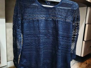 Elegant Blue Lace Top