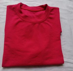 Vibrant Pink Textured T-Shirt