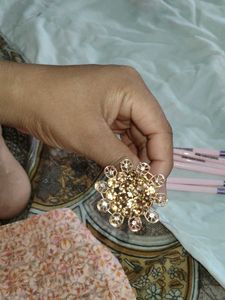 Makeup Brush Set - Pink & Purpl or uske sath ring