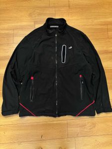 Black Track Jacket with Red Accents