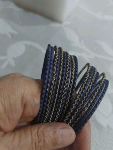 Set of Elegant Purple &amp; Gold Bangles 18