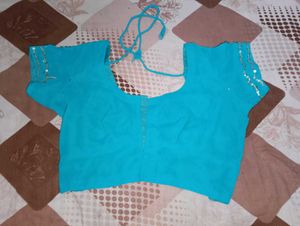 Blue Embroidered Blouse