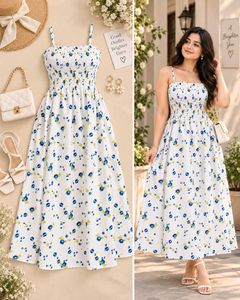 🔥 BUY 1, GET 1 FREE🔥Floral Smocked Midi Dress