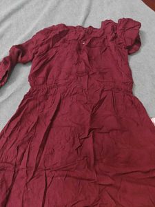 Burgundy Floral Dress - Pre-loved