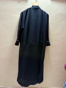 Elegant Black Abaya with Lace