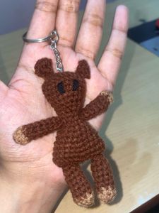 Handmade Crochet mr beanTeddy Keychain