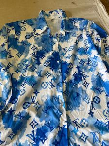 Louis Vuitton Blue Print Button Down