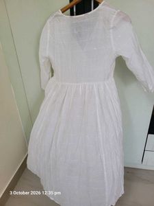 Elegant White Cotton Gown