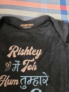 Cute Black "Bhai" Baby Onesie