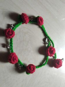 Handmade Rose Anklet with Bells