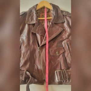 Vintage cropped Leather Biker Jacket