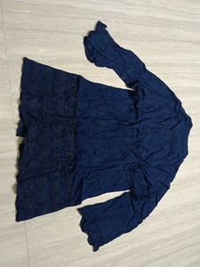 Elegant Navy Blue Embroidered Kurta