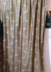 Stylish Leaf Print Curtains