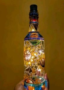 Palm Tree and Flower Design bottle