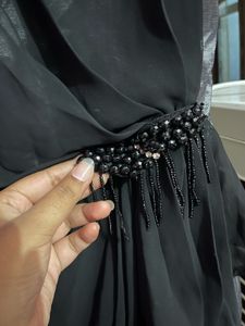 Elegant Black Embellished Party Dress